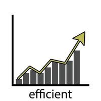 Rising efficiency graph icon vector