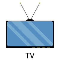 televisión icono plano diseño vector