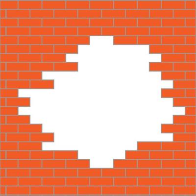 Hole in wall orange brick