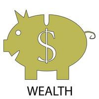 Wealth icon flat design vector