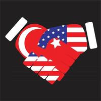 Symbol sign handshake USA and Turkey vector