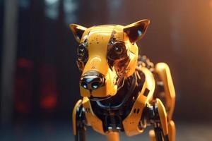 Robot 3d dog. Generate Ai photo
