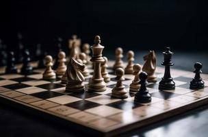Chess figures on the board. Generate Ai photo