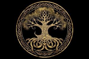 Logo tree from honey runs. Generate Ai photo