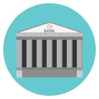 banco icono plano diseño vector