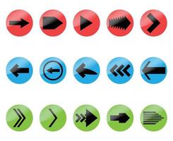 Set arrow color icon vector