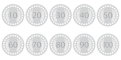 Emblem badge anniversaries set vector