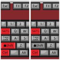Combination button keyboard, page next and back vector