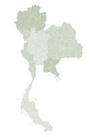 Tailandia mapa con el administración de regiones y provincias mapa vector