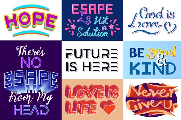 Motivation quote. Lettering modern designs. Colorful quotes, words, sayings for your printing and graphic design.