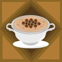 Warm cream soup vector illustration for graphic design and decorative element