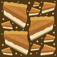 Cheesecake pie slice vector illustration for graphic design and decorative element