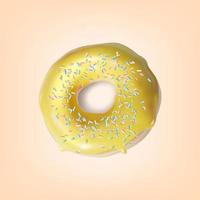 Realistic Detailed 3d Banana Glazed Donut. Vector