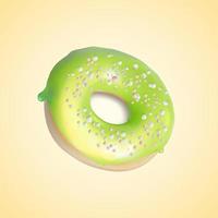 Realistic Detailed 3d Lime Glazed Donut. Vector