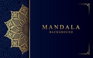 Islamic mandala background in gold color vector