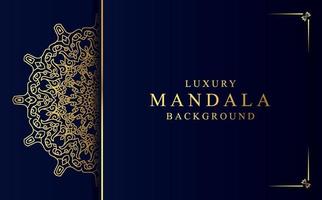 Luxury mandala background in gold color vector