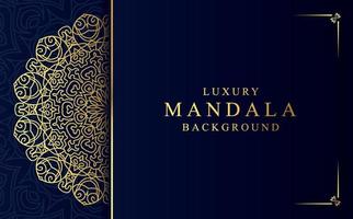 Luxury mandala background in gold color vector