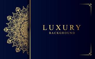 Luxury mandala background in gold color vector