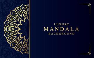 Luxury ornamental mandala background with golden arabesque pattern in Arabic style vector