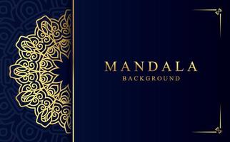 Islamic mandala background in gold color vector