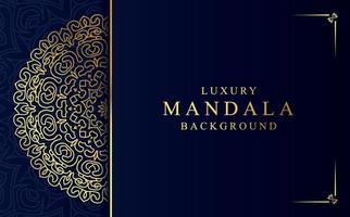 Luxury mandala background in gold color vector