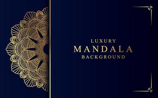 Islamic mandala background in gold color vector