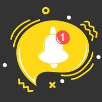 Notification bell icon for incoming inbox message vector