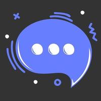 Chat dialog. Speech bubble icon in doodle style vector