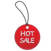 Hot sale red tag. Promotion and discount concept vector