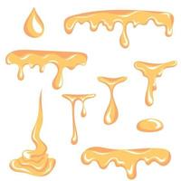 Paint or drops of honey. Colorful collection of delicious honey drops vector