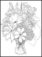 Mothers Day Flower Bouquet Coloring page vector