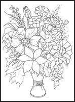 Mothers Day Flower Bouquet Coloring page vector