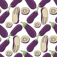 Eggplants seamless pattern vector