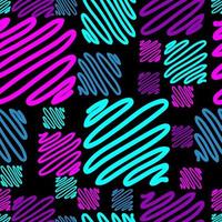 Bright neon. Hand drawn geometric seamless pattern vector