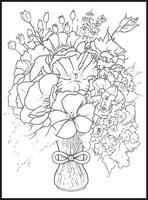 Mothers Day Flower Bouquet Coloring page vector