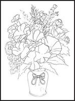 Mothers Day Flower Bouquet Coloring page vector