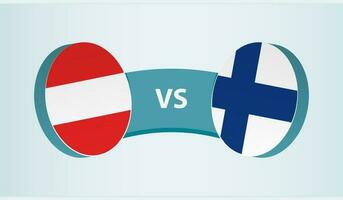 Austria versus Finlandia, equipo Deportes competencia concepto. vector