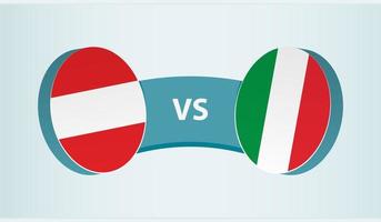 Austria versus Italia, equipo Deportes competencia concepto. vector