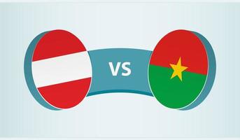 Austria versus burkina Faso, equipo Deportes competencia concepto. vector