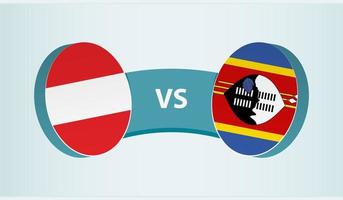 Austria versus Swaziland, team sports competition concept. vector