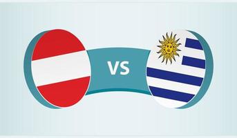 Austria versus Uruguay, equipo Deportes competencia concepto. vector