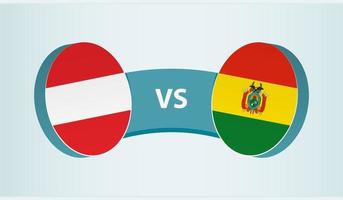 Austria versus bolivia, equipo Deportes competencia concepto. vector