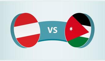 Austria versus Jordan, team sports competition concept. vector