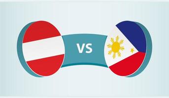 Austria versus Philippines, team sports competition concept. vector