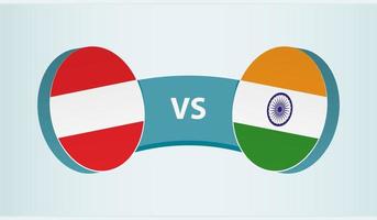Austria versus India, team sports competition concept. vector