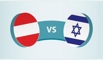 Austria versus Israel, equipo Deportes competencia concepto. vector