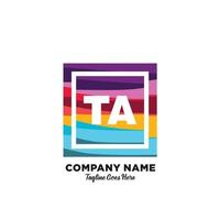 TA initial logo With Colorful template vector. vector