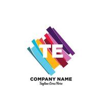 TE initial logo With Colorful template vector. vector