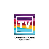 TV initial logo With Colorful template vector. vector