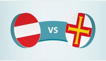 Austria versus Guernsey, team sports competition concept. vector